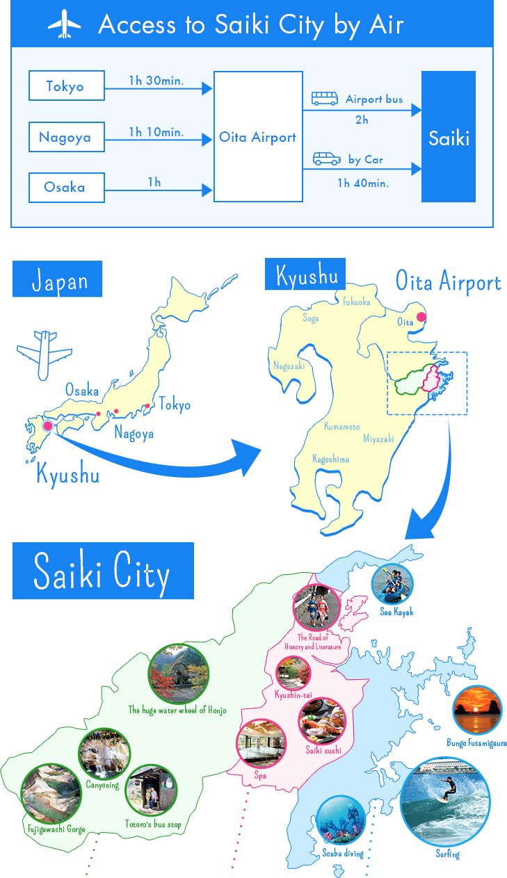 Saiki City Area Map